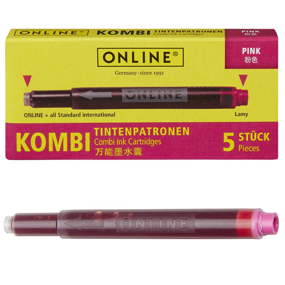 ONLINE® Tintenpatronen für Füller pink 17175/12