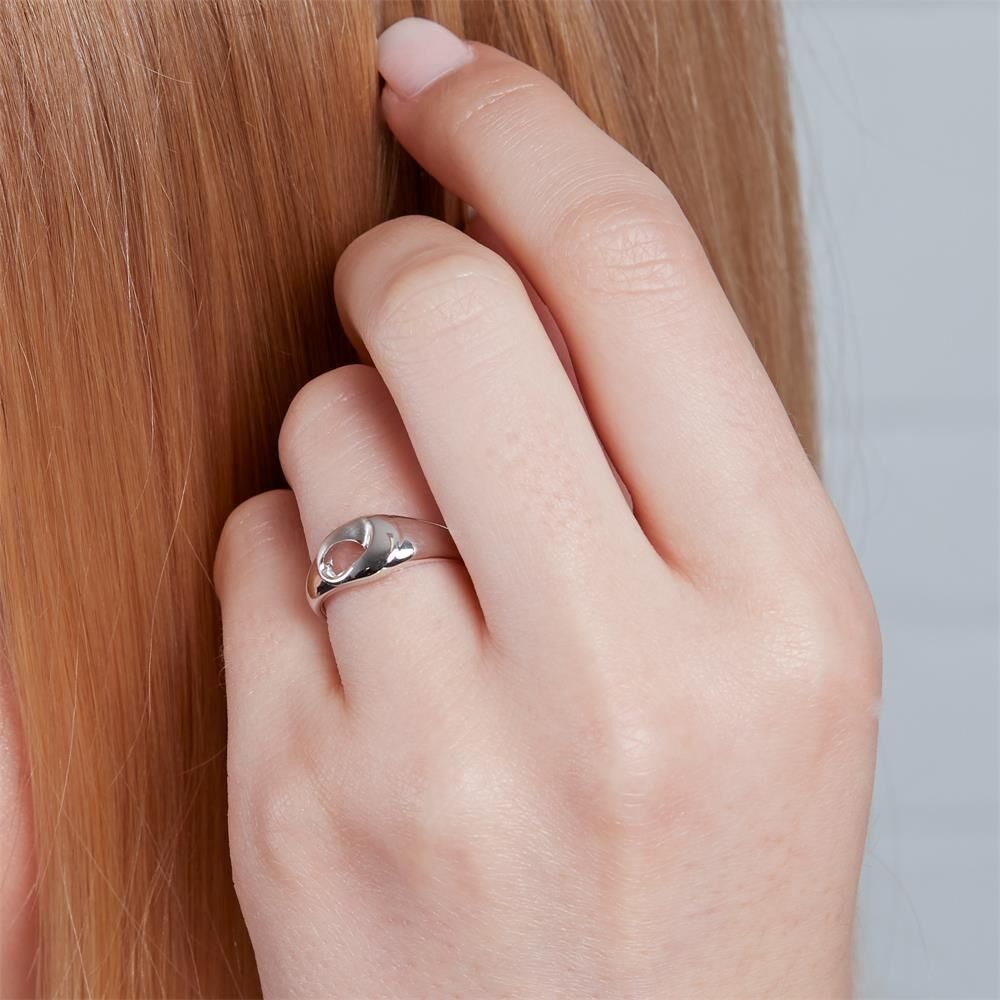 Unique Rhodinierter Ring 925er Silber teilmattiert silber
