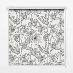 INNENROLLO - Fensterrollo - Rollo - 90x180 cm - Gezeichnete Blumen