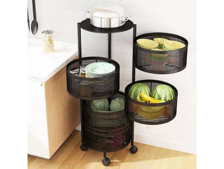 Étagères de rangement - BIPLUT - Corbeille à fruits - 5 niveaux - Acier au carbone - Design moderne