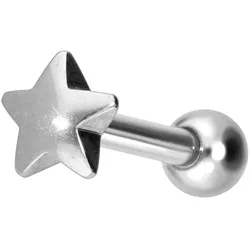 Titan Ohrpiercing mit Innengewinde STERN