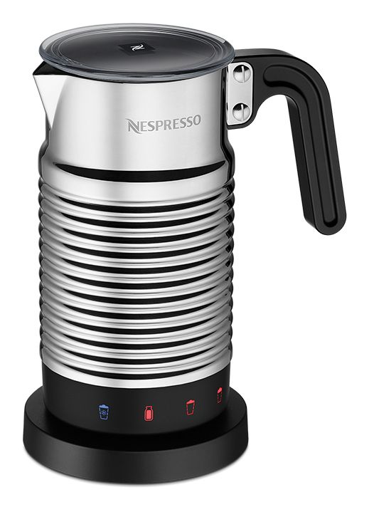 Nespresso Aeroccino4 Milchaufschäumer Automatischer Milchaufschäumer/-wärmer ca. 120 ml (Schwarz, Metallisch) 3694-EU-BK