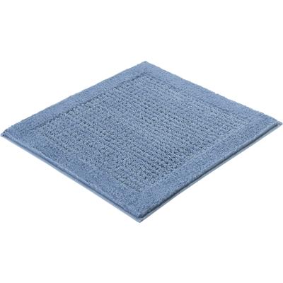 Badematte KLEINE WOLKE "Net, Badvorleger, Badezimmer Teppich", blau (stahlblau), H:17mm, Baumwolle, Badematten, Badematte, Badteppich, Uni Farben, rutschhhemmend