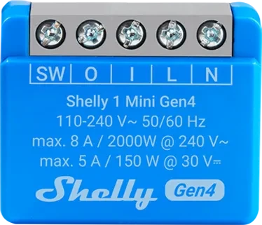 Shelly Gen4 1 Mini, Schaltmodul, WiFi