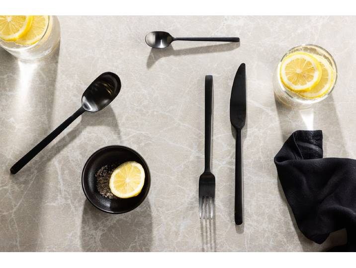 Besteckset Schwarz Swan - 24 tlg. aus rostfreiem Edelstahl - Schwarz - Luxusbetten24