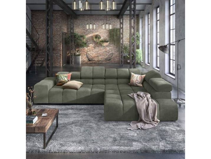 HOMELIV. Ecksofa Charlotta 319x215x82cm Feincord