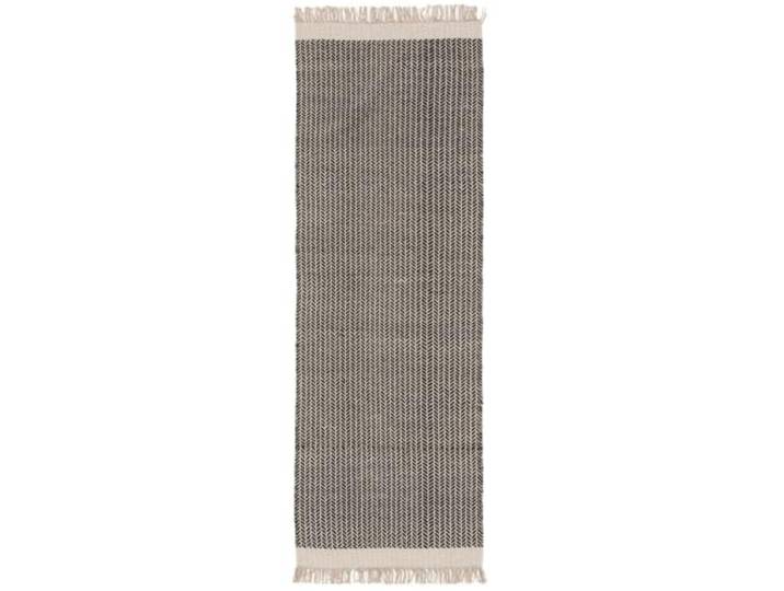 benuta Tapis en laine pure Kim - Noir/blanc 80 x 250 cm - Coton\, Laine - Chemin de couloir et de style : Ikat\, Hygge & Cozy\, Minimaliste - Facile d'entretien pour salon\, chambre à coucher\, couloir