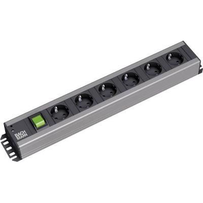 Bachmann 300.003 Steckdosenleiste mit Schalter 6fach Edelstahl-Optik Schutzkontakt 1 St.