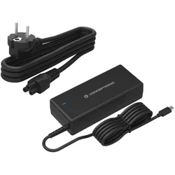 Conceptronic Ladegerät 1Port GaN USB-C 90WPD3.0/PPS sw (90 W, 1 Port), USB Ladegerät, Schwarz