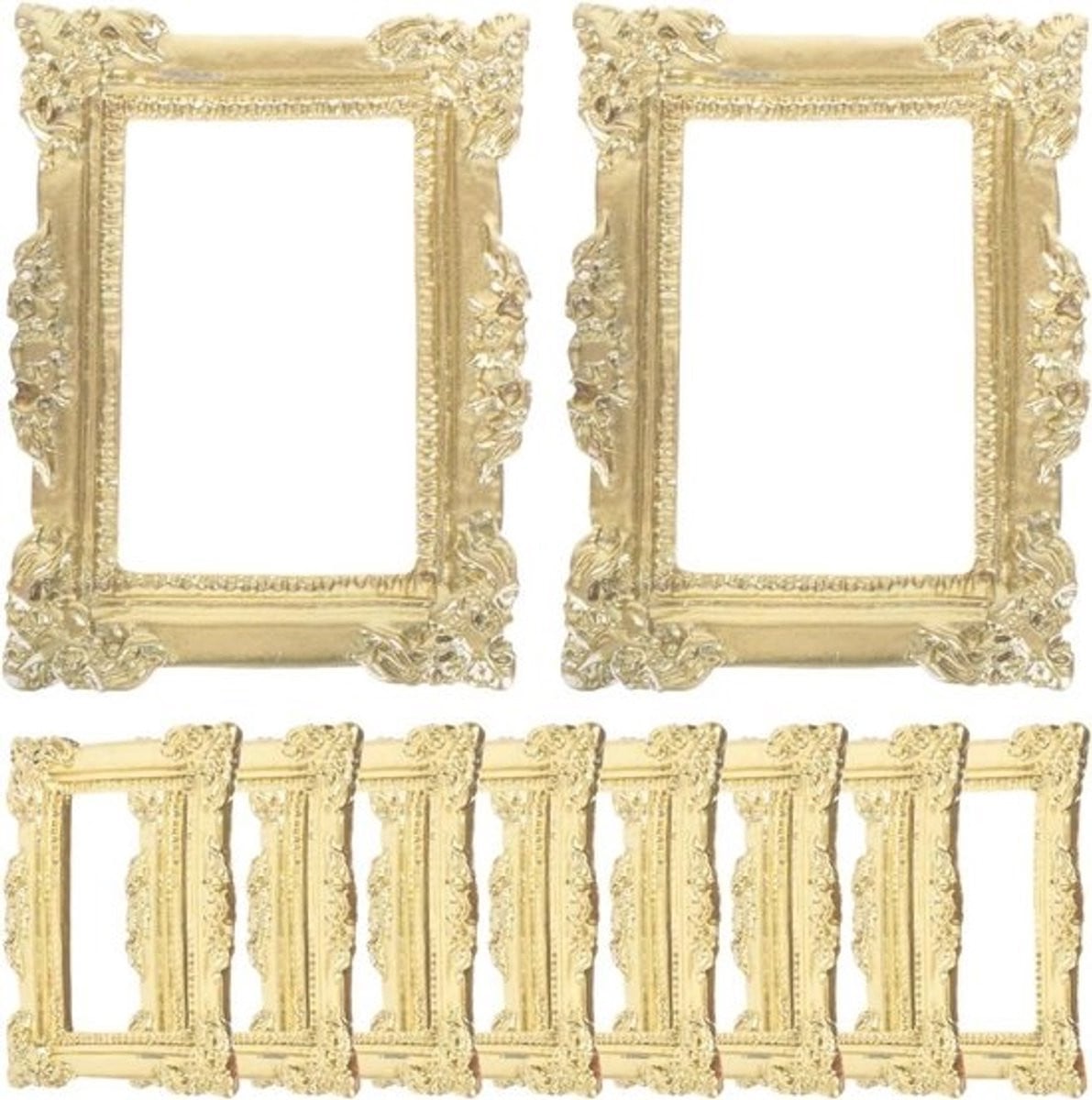 10 stuks Vintage Fotolijstjes van Hars - Antieke Miniatuur Fotolijstjes voor Decoratie en Sieraden