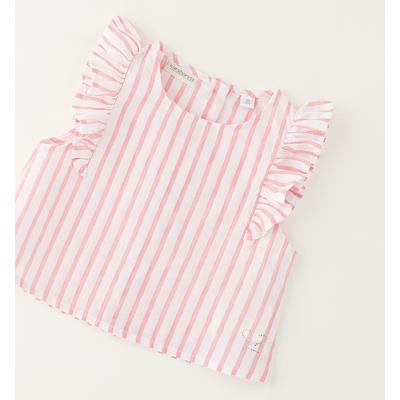 Hemdbluse SARABANDA "BABY GIRL SUMMER SHIRT", Mädchen, Gr. 110, rosa (pink), 60% Polyester, 40% Baumwolle, Blusen Hemdbluse
