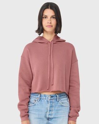 Bella + Canvas B7502 Women's Crop Fleece Hoodie Sweatshirt in Mauve size XL 7502, BC7502