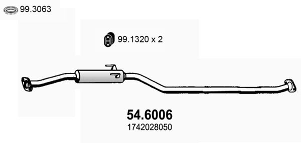 Asso Mittelschalldämpfer 546006 Für Toyota