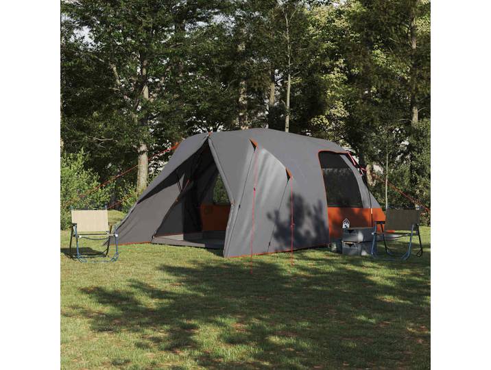 vidaXL Dome Zelt für 6 Personen 6 Personen Grau und Orange