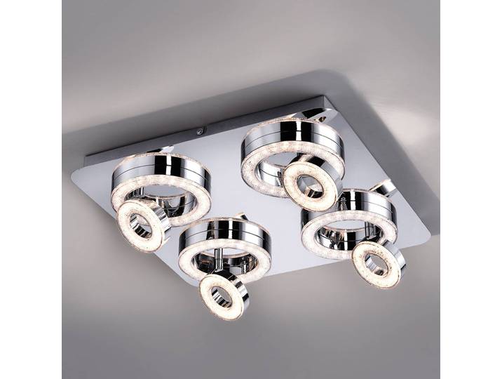 JUST LIGHT. GmbH LED Deckenleuchte Tim, chrom / silber, für Flurbereich, Metall, Modern