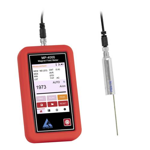 PCE Instruments Magnetfeldmessgerät LM-MP4000-4TR |DC 0 ... 40000 A/cm |AC 0 ... 40000 A/cm |Transversale Zungensonde