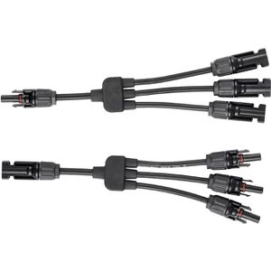 EnjoySolar Solarstecker MC4 3-fach-Verteiler, für 4mm² Solarkabel, bis 1000V, IP67 wasserdicht, 1 Paar