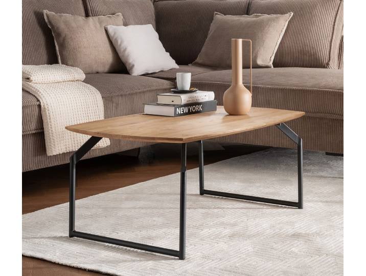 Couchtisch 90x60cm 'Lissabon' Wildeiche Stahl schwarz