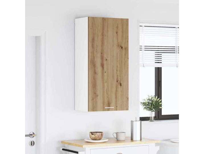 Décoratif - Meuble haut - Armoire suspendue de cuisine - Armoire polyvalente - Chêne Artisan et Blanc 50x31x100cm con7753240