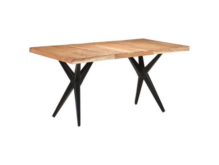 Table de salle à manger en bois d'acacia - - 160x80x76 cm - Bois d'acacia massif - Finition blanchie