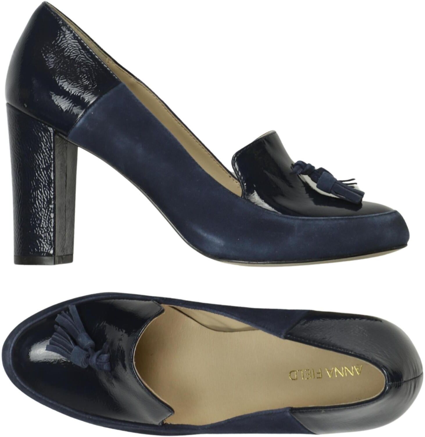 Anna Field Damen Pumps, Marineblau, Gr. EU 38, Leder - Second Hand