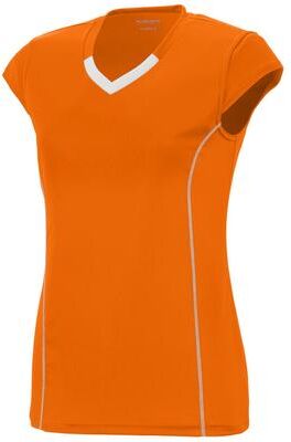 Augusta Sportswear 1218 Athletic Women's Blash Jersey T-Shirt in Power Orange/White size 2XL   Polyester