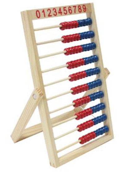 Abacus Junior houten telraam in natuurlijke kleur, 17 x 33 cm