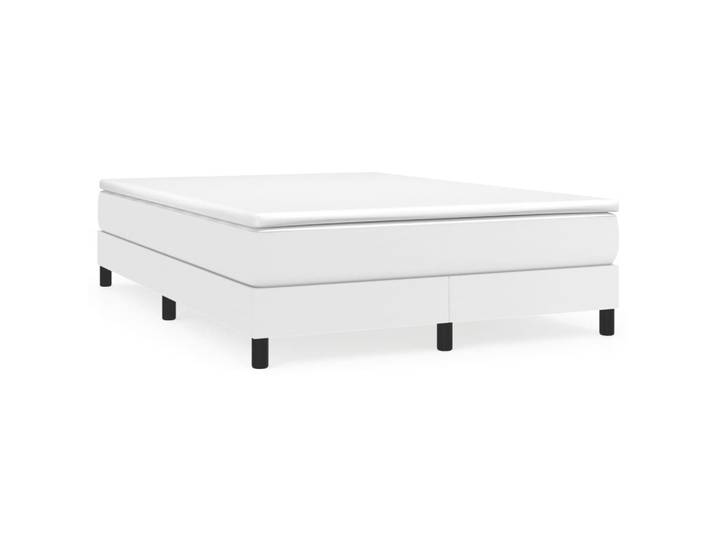 vidaXL Bettgestell Weiss 140/200 Cm Kunstleder, Weiß, 140x200 cm, Schlafzimmer, Betten