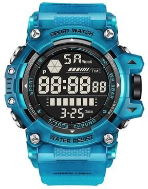 DynamicDeals Outdoor Sport Digital Watch, LIGE Man Watch Top Brand Luxury, Luminous Waterproof Electronic Calendar Watch Men blue