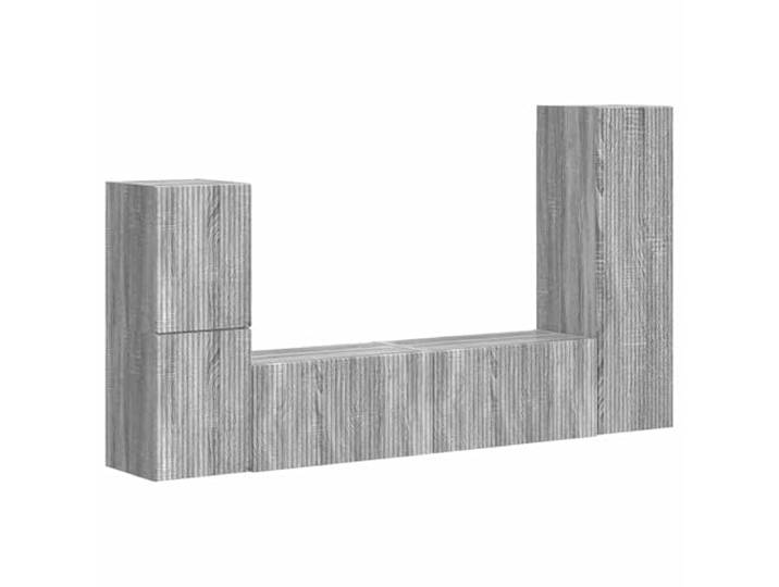 LKJephalotrop TV-Schrank Set Wandmontiert 4-teilig Graues Sonoma Vierteiliges Hängeschrank Ensemble in Graues Sonoma Optik für ein aufgeräumtes Wohnzimmer mit viel Stauraum.