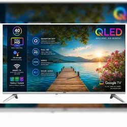 40 Zoll / 100 cm QLED Smart Fernseher JTCSQ40F39405G, Android TV, Play Store, Google Sprachsteuerung, Triple Tuner, Bluetooth, Rahmenlos-Design