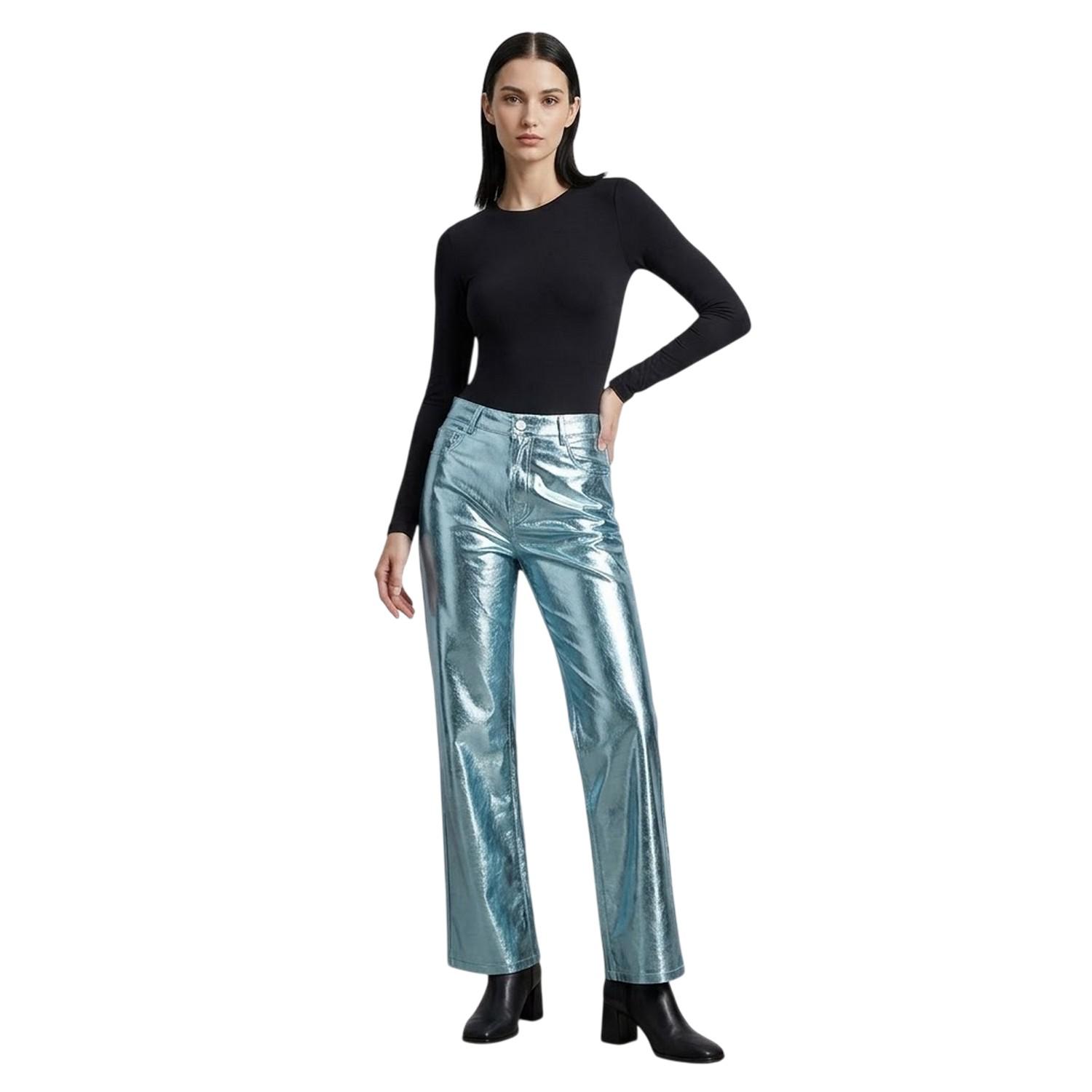 AmyLynn Lupe metallic broek voor dames (Blauw Metaal)