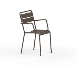 Twist Outdoorstuhl mit Armlehne stapelbar Bronze