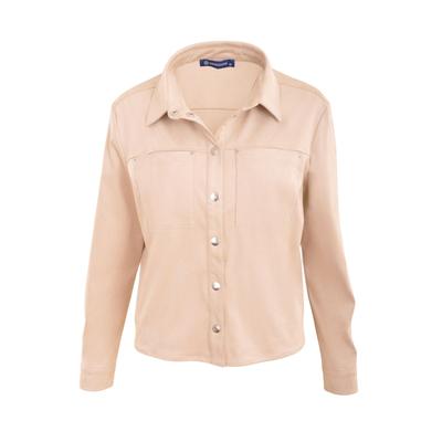 Winterjacke NAVIGAZIONE "NAVIGAZIONE Jacke", Damen, Gr. 40, beige (sand), Obermaterial: 88% Polyester PES. 12% Elasthan EL., uni, regular fit, Jacken Winterjacke, Wildlederimitat