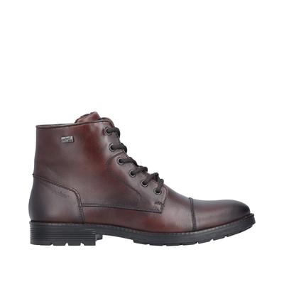 Schnürstiefelette RIEKER, Herren, Gr. 40, Textil, braun (dunkelbraun), Glattleder, Schuhe Schnürstiefelette, Schnürboots mit RiekerTEX-Ausstattung und Innenreißverschluss