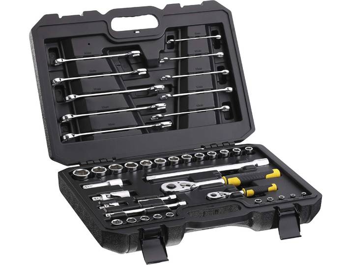 Coffret de douilles ¼’’ + ½’’ + clés mixtes - jeu de 41 pcs - STANLEY - STMT82832-1