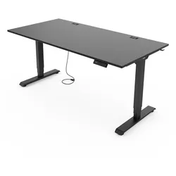 Yaasa Desk Essential, 140x80 cm, Dunkelgrau/Schwarz - Sitz-Steh-Schreibtisch für ergonomisches Arbeiten