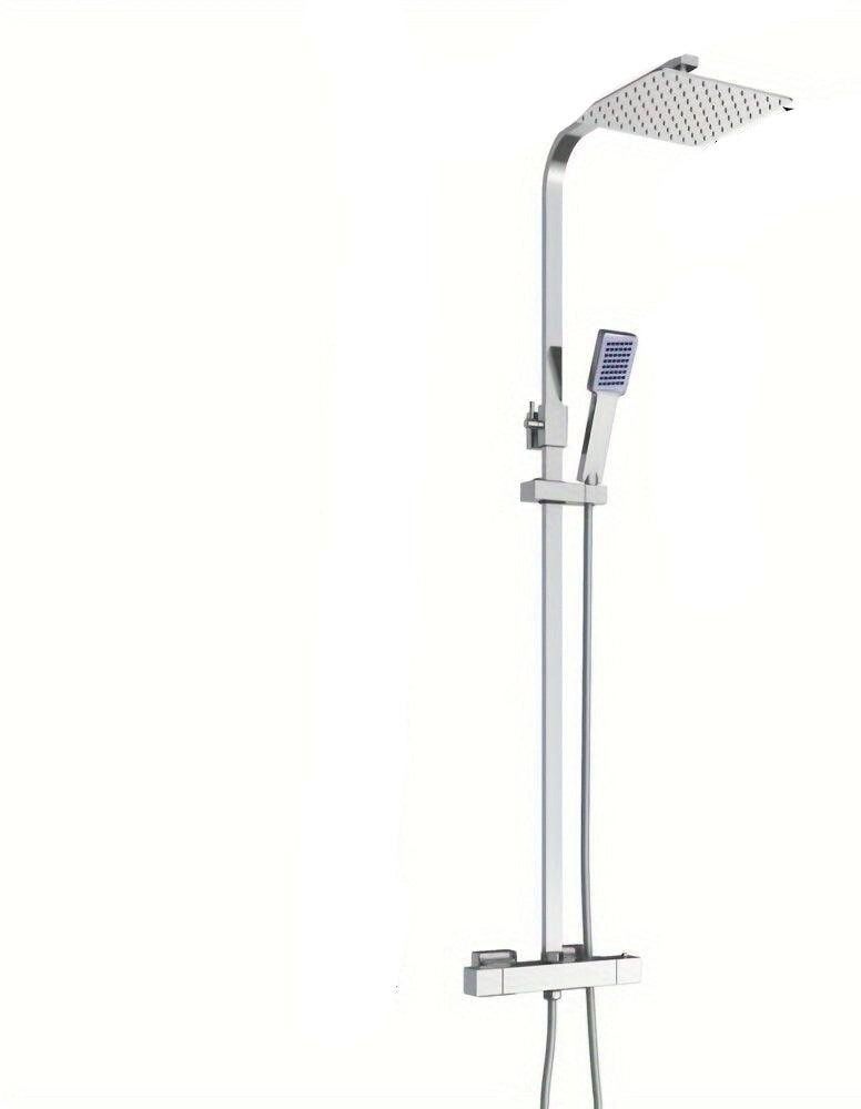 Selius Thermostatisch Douche Systeem met Regendouche en Handdouche in Roestvrij Staal