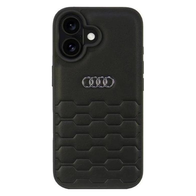 Audi Synthetic Leather iPhone 16 6.1" czarny/black hardcase AU-TPUPCIP16-GT/D2-BK (Apple iPhone 16) (AUDI000180-0)