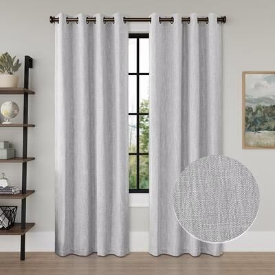 Awesome Home Linen Texture 100% Blackout Grommet Curtain Pair(2 panels)