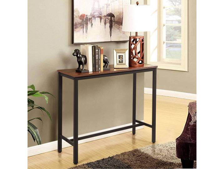 *Mable de bar SPOR, table de bar rectangulaire étroite, table de cuisine, table haute de salle à manger pour pub, cadre en acier, assemblage facile, industriel