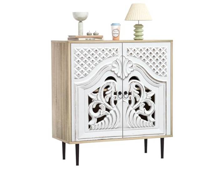 Skokliz Sideboard Wohnzimmer, Küchenschrank Kommode mit 2 Türen Buffetschrank Aufbewahrungsschrank mit verstellbarem Regal für Wohnzimmer, Küche, Esszimmer