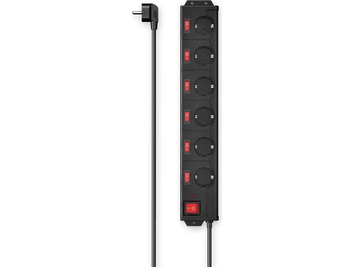 Hama 00223160, 6 AC-Ausgänge, 1,4 m, Kabelgebunden, Schwarz, 3680 W, 250 V