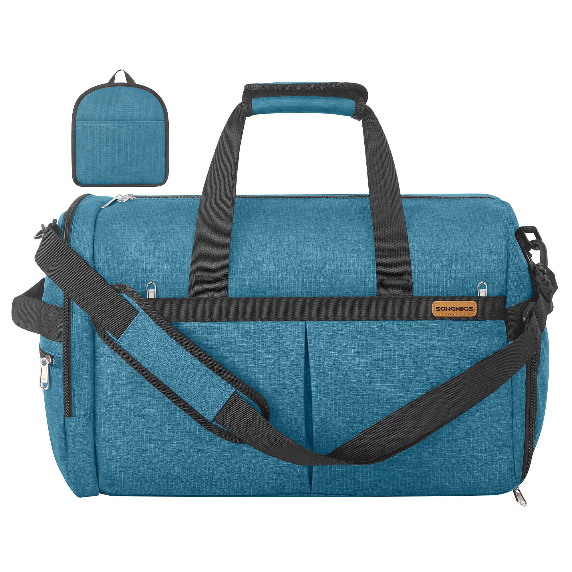 SONGMICS Blaue faltbare 50 L Sporttasche mit Schuhfach und Nassfach RBF050Q101