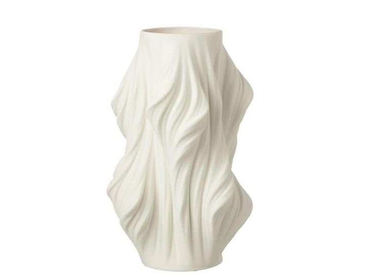 Ambia Home Vase, Weiss, Keramik, 26x40x26 cm, Dekoration, Vase, Keramikvasen