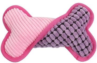 Multicon Wholesale Hub Stuffed Plush Chew Toys For Dogs, Squeaky Bones Toy, Puppy Birthday Gifts pink