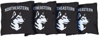Skip's Garage Northeastern University NU Huskies Black Cornhole Bags