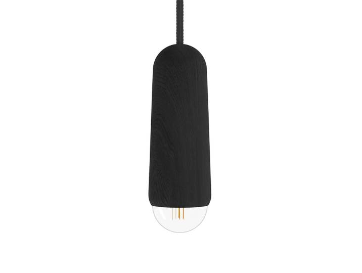 Suspension small long, chêne teinté noir