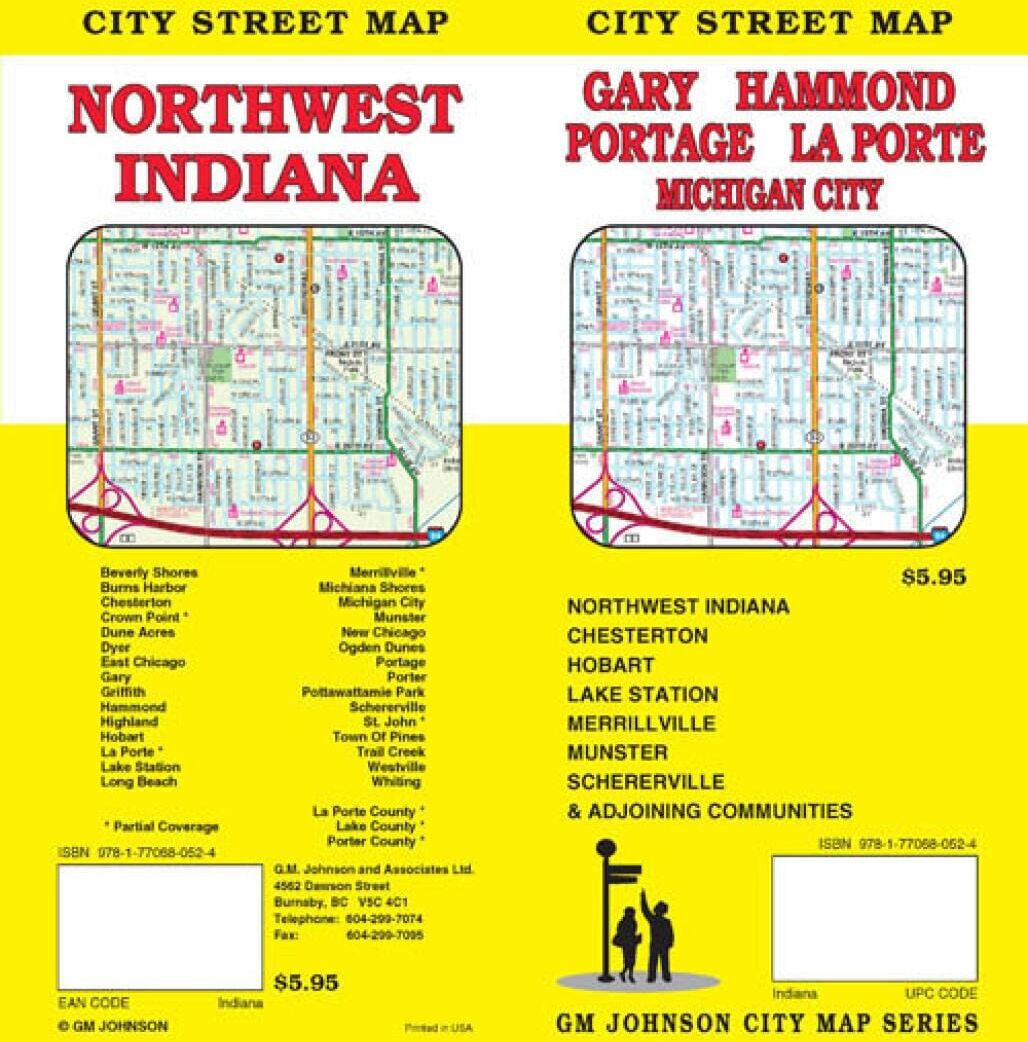 Plan de ville - Gary, Hammond, Portage, La Porte, Michigan City (Indiana)   GM Johnson