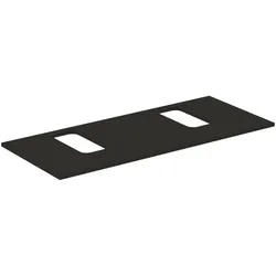 Ideal Standard Waschtischplatte i.life B 2 Ausschnitte r/l f.2 Wand-WT 1202x507x18mm CarbongrauMatt, T5416NV